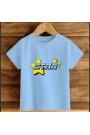 Çocuk Mavi Pamuklu Baskili T-shirt